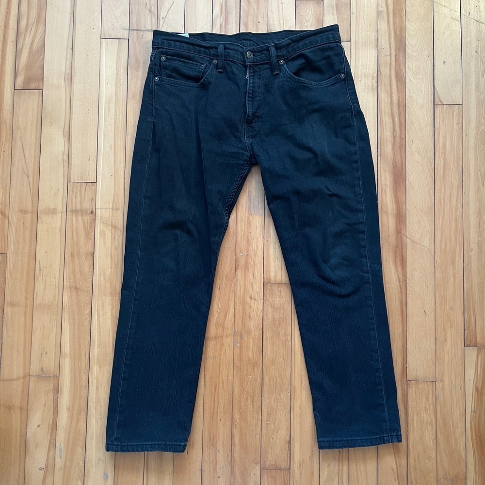 Levi Strauss & Co Mens Regular Fit Straight Leg Jeans Black Size 34x28
